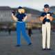 Grafik von Polizeibeamt*innen vor Foto vom Kasseler Königsplatz (Copyright: Grafik: Pikisuperstar via Freepik / Foto: T. Westhof via Pixabay)