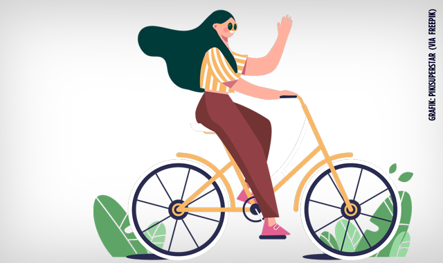 Grafik, die eine Radfahrerin zeigt (Copyright: Pikisuperstar via Freepik)
